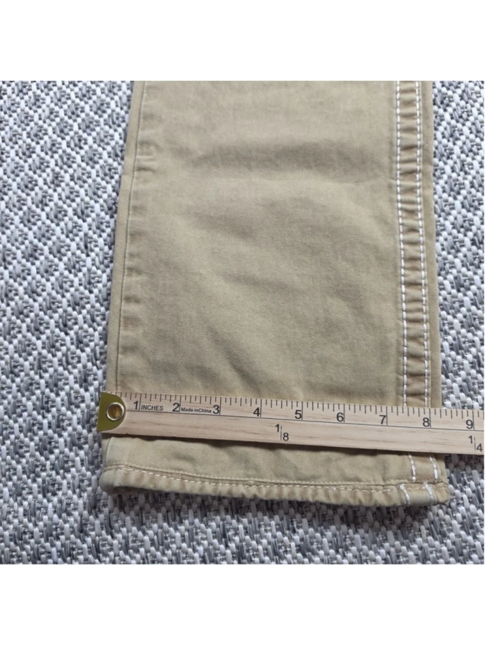 True Religion World Tour Natural Big T Straight Flap Jeans Men’s 31 Khaki Y2K